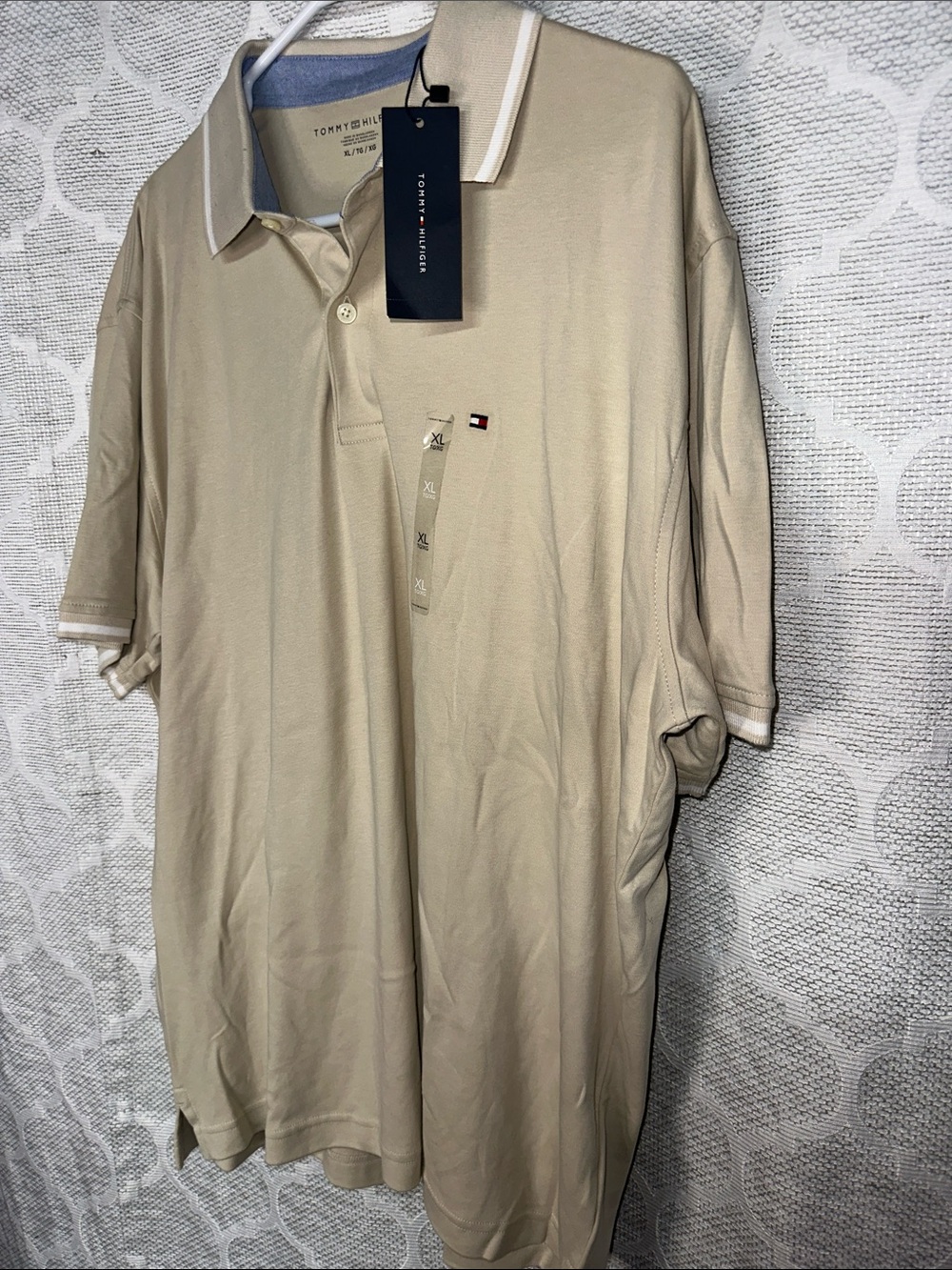 NWT Tommy Hilfiger Classic Knit Polo Top Cream White Size XL - Picture 4 of 6